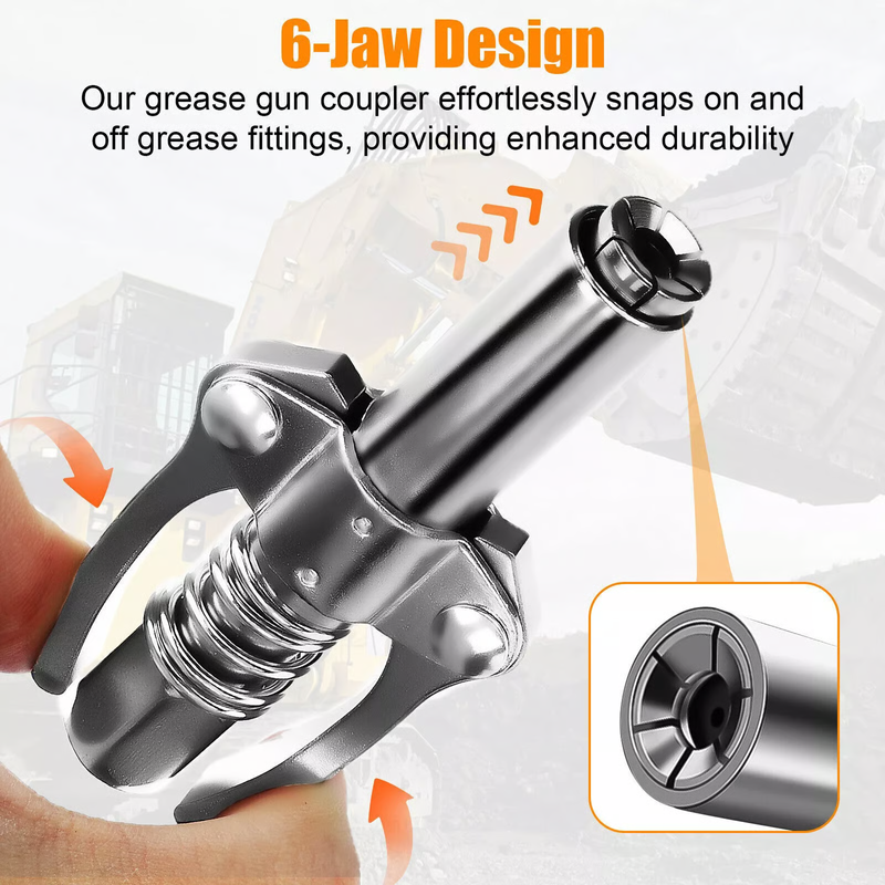 🛠️ Double Handle High Pressure Quick Release Grease Coupler 🔩