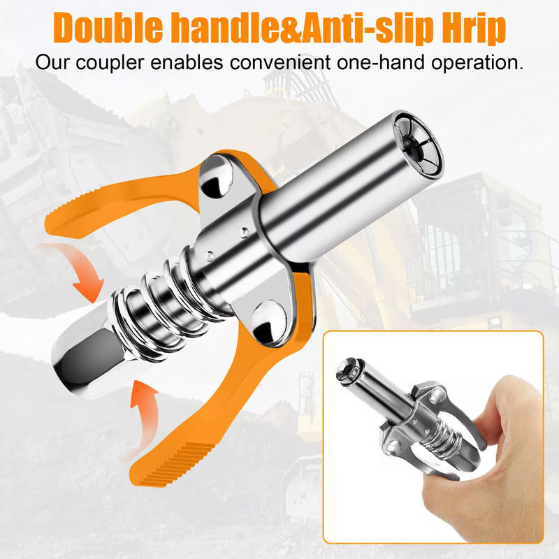 🛠️ Double Handle High Pressure Quick Release Grease Coupler 🔩