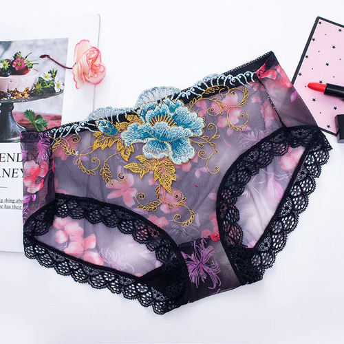 🔥Buy 1 get 3 free🔥Antibacterial cotton panty with lace embroidery