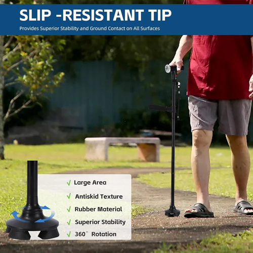 Foldable walking stick for the elderly