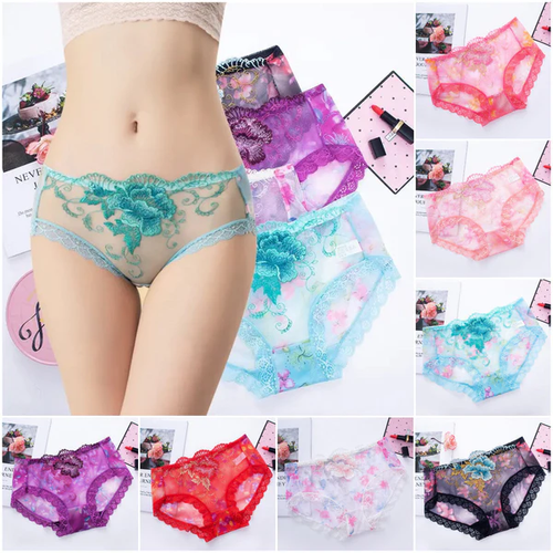 🔥Buy 1 get 3 free🔥Antibacterial cotton panty with lace embroidery