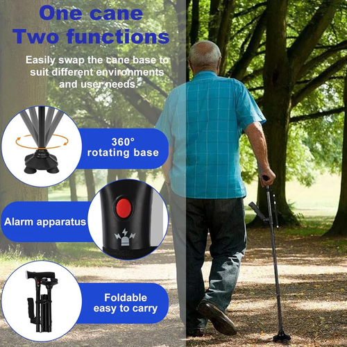 Foldable walking stick for the elderly