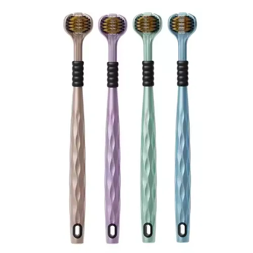 Three-sided soft bristle adult 3D toothbrush--Four pack