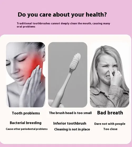 Three-sided soft bristle adult 3D toothbrush--Four pack