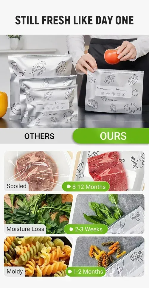 🥦Reusable Aluminum Foil Sealable Storage Bags sales