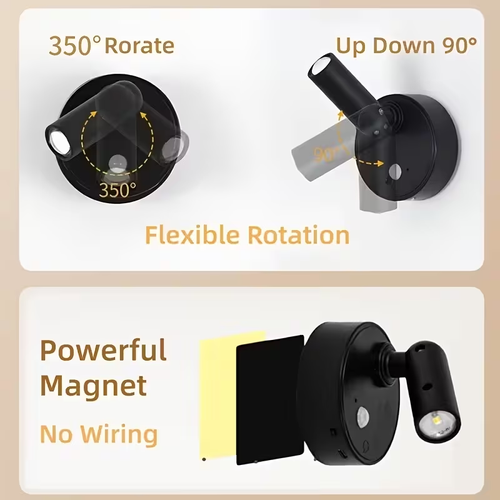 ✨No‑Wire Smart Rotatable Spotlight🔋（
