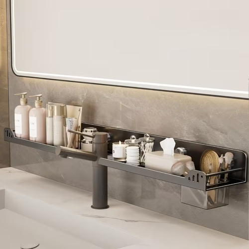 🛁 No Drill! Strong Suction Bathroom Storage Rack