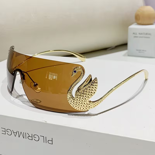 2026 New Swan Frame Metal, Unisex, European And American Style, Celebrity-Integrated, Sparkle-Embedded