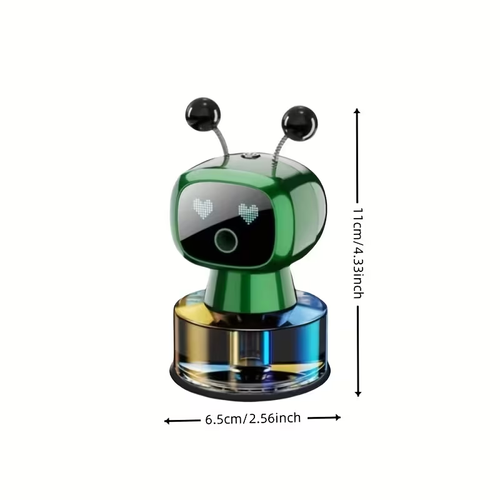 Robot Smart Car Air Freshener, USB Charging, Four Concentration Levels, Intelligent Fragrance Spraying with Car Start And Stop, AI Expression Changes Flexibly, Adding A Sense Of Technology to The Car, It Is A Must-have Item for Cars