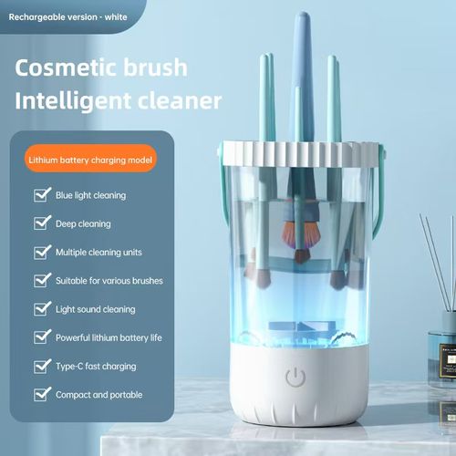 2-in-1 Electric Makeup Brush Cleaner and Dryer Machine, Automatic Spinner Device with Fast Cleaning, Compatible with All Size Makeup Brushes, Makeup Sponges &, Portable Electric Cosmetic Brush Cleaning Tool