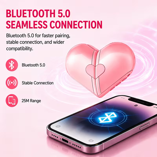 Heart Shape Wireless Speaker, Creative Rotating Design Portable Mini Stereo Sound Portable Wireless Speakers, Hands-Free Call