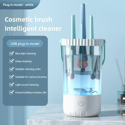 2-in-1 Electric Makeup Brush Cleaner and Dryer Machine, Automatic Spinner Device with Fast Cleaning, Compatible with All Size Makeup Brushes, Makeup Sponges &, Portable Electric Cosmetic Brush Cleaning Tool