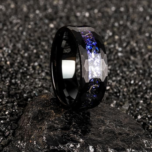 Tungsten Rings for Men Womens 8mm Black