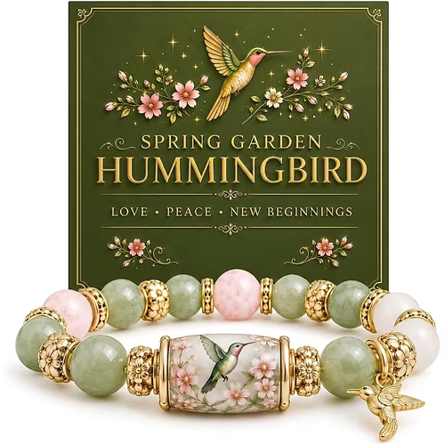 🪶 Hummingbird Round Bead Bracelet 🪶