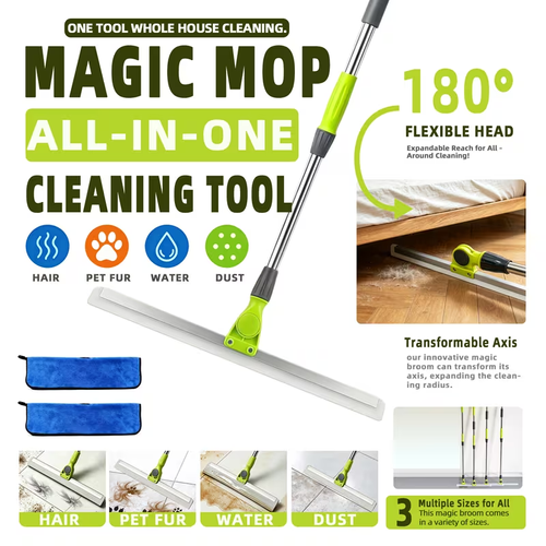 All-in-One Floor Squeegee & Microfiber Cleaning Tool