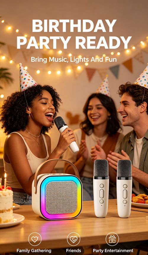 🎶 Sing Anywhere With This Karaoke Speaker RGB Lights + Loud Clear Sound
