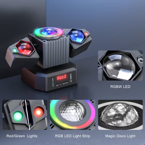 Stage Effect Light with RGBW 4-In-1 Lighting Effect And Starry Effect Controlled by DMX512, AUTO, Sound-Activated And Master-Slave in DJ Party Concert Church Wedding Theater