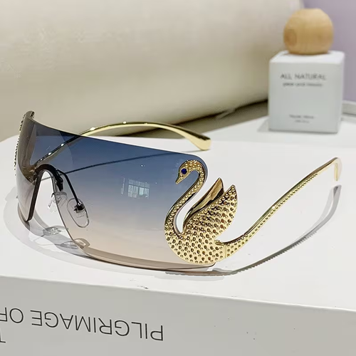 2026 New Swan Frame Metal, Unisex, European And American Style, Celebrity-Integrated, Sparkle-Embedded