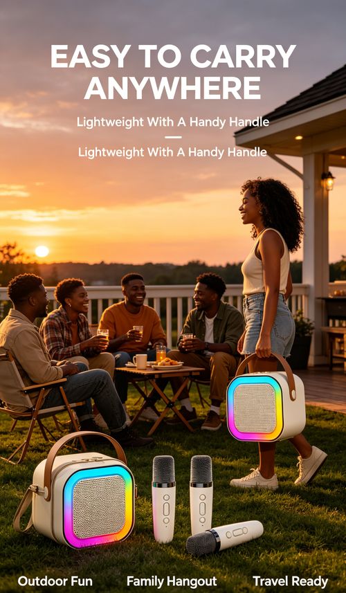 🎶 Sing Anywhere With This Karaoke Speaker RGB Lights + Loud Clear Sound
