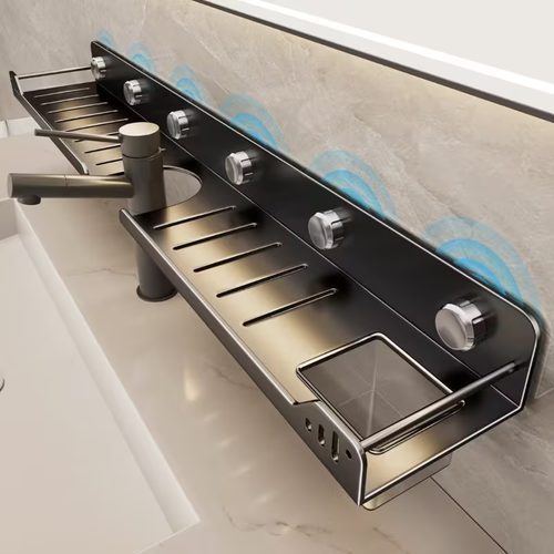 🛁 No Drill! Strong Suction Bathroom Storage Rack