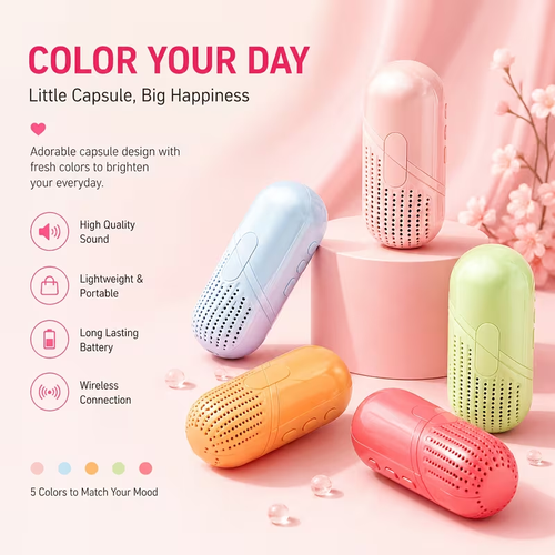 Heart Shape Wireless Speaker, Creative Rotating Design Portable Mini Stereo Sound Portable Wireless Speakers, Hands-Free Call
