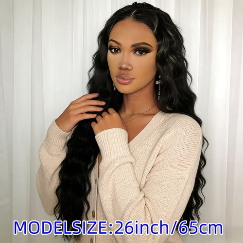 Women's 26-inch Natural-Looking Deep Wave Wig Suitable for Skin Tones - Adjustable Breathable with High-Density Heat-Resistant Synthetic Fiber Hair, Voluminous Wig for Daily Use & Special Occasions