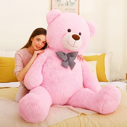 Morismos 59.06inch Enormous Pink Teddy Bear Plush - Oversized Stuffed Animal with Luxuriously Soft Fur And Sweet Face - Perfect for Hugging, Display, And Gift-Giving - Ideal Christmas Surprise for Kids And Bear Lovers