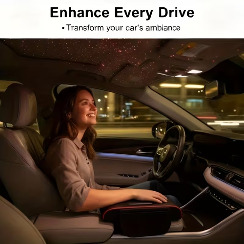Starry Sky Atmosphere Car Center Armrest Box Type-C with Light Data Cable Interface All-In-One
