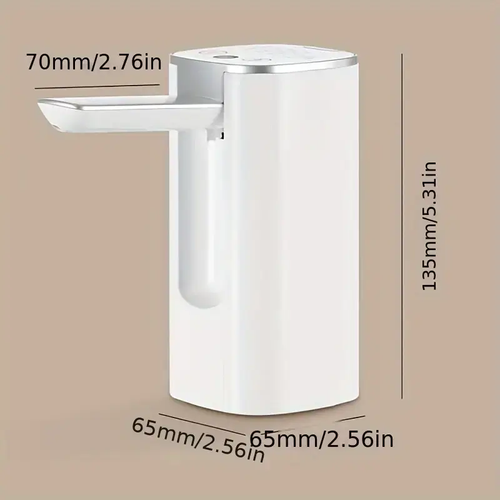 ZYLER Portable Smart Rechargeable Electric Water Jug Dispenser Pump (1 Pack) - Digital Display, Universal Fit for 3-5 Gal Bottled Containers, Batteries-Powered, Compact Stainless Steel Filter, Countertop Use for Home, Outdoor Party Drink Station