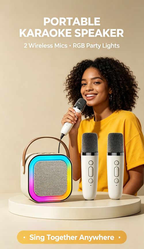 🎶 Sing Anywhere With This Karaoke Speaker RGB Lights + Loud Clear Sound