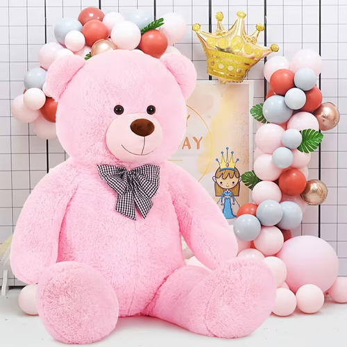 Morismos 59.06inch Enormous Pink Teddy Bear Plush - Oversized Stuffed Animal with Luxuriously Soft Fur And Sweet Face - Perfect for Hugging, Display, And Gift-Giving - Ideal Christmas Surprise for Kids And Bear Lovers