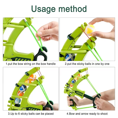 Sticky Ball Bow And Arrow Toy Set Dinosaur Target Shooting Toy Indoor Magic Ball Throwing