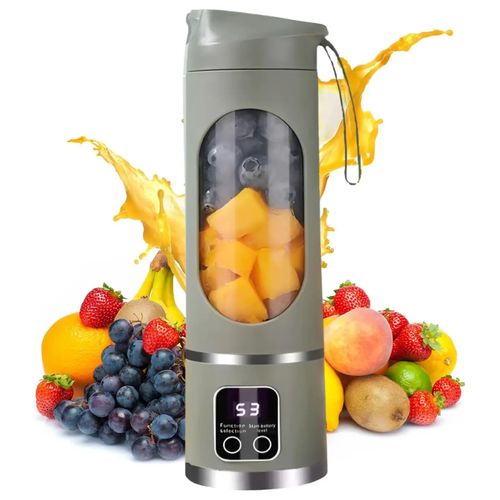 Cold Press Juicer Machine - 55rpm Technology, Quick Juicing, High Juice Yield, Easy Clean, Multifunctional Rechargeable Compact Cordless Portable Juicer with LED Display for Whole Fruits & Veggies, Office Use,Blender Juice E