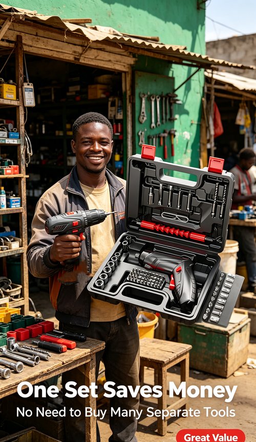 🔋 Cordless Screwdriver Complete Tool Set