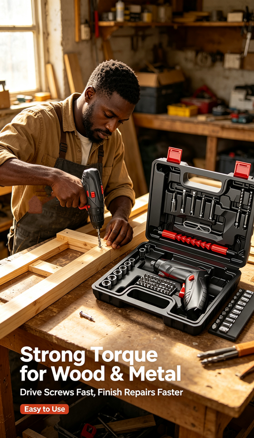 🔋 Cordless Screwdriver Complete Tool Set