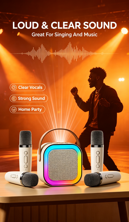🎶 Sing Anywhere With This Karaoke Speaker RGB Lights + Loud Clear Sound