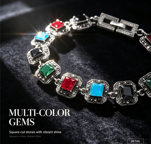 ✨ Vintage Multi-Gem Bracelet💎