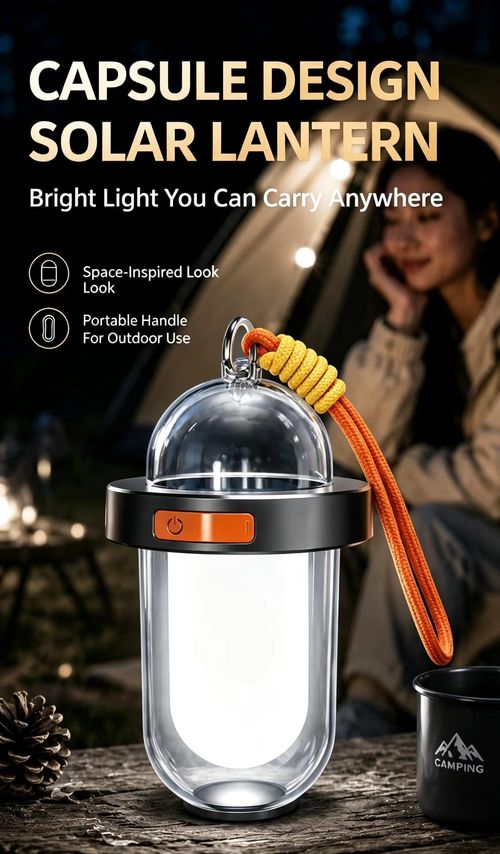 Outdoor Solar Camping Light, Multi‑Functional Ambient Light, High‑Brightness Lighting, Portable Compact Night Light