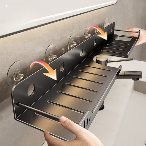 🛁 No Drill! Strong Suction Bathroom Storage Rack