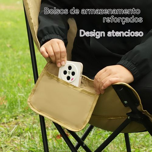 Cadeira Dobrável para Exterior, Encosto Alto Reclinável, Perfeita para Praia e Viagens em Angola