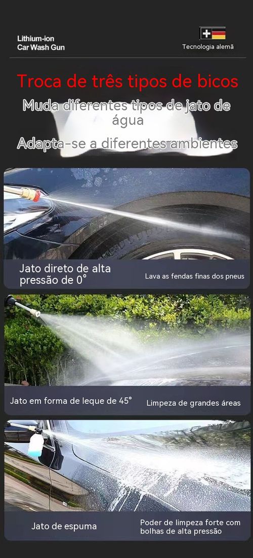 Super Arma de Água Sem Fio | Lava Carro, Jardim e Mais em Luanda