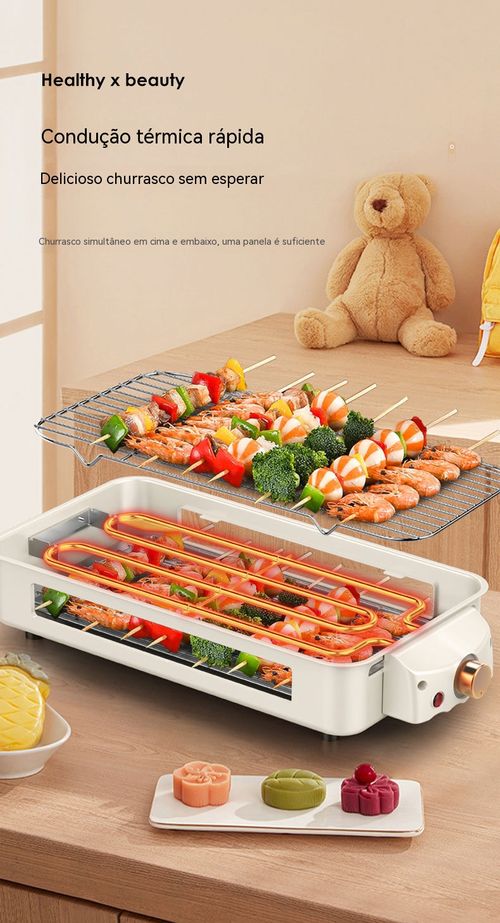 Chapa Antiaderente Grande para Churrasco em Casa