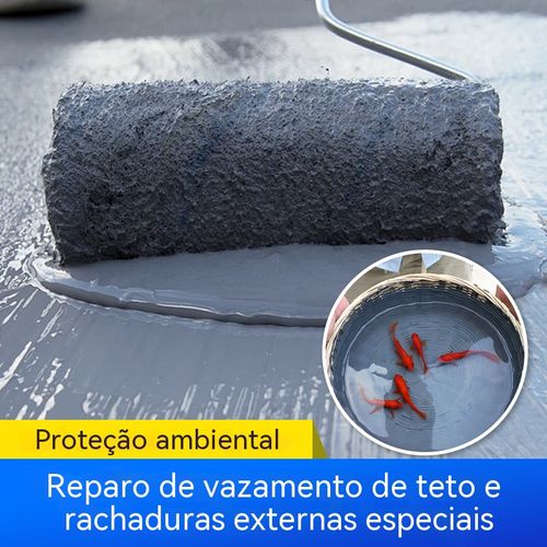 Tinta Impermeável Isolante Aquosa Reparo de Infiltração em Paredes Externas e Telhados