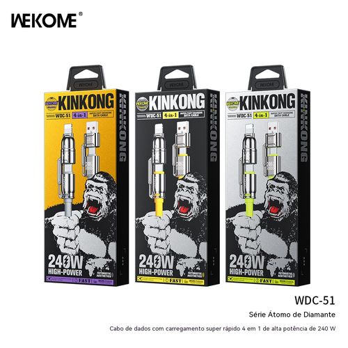 Cabo de Carregamento 240W Ultra Rápido | Silicone Confortável Multiuso