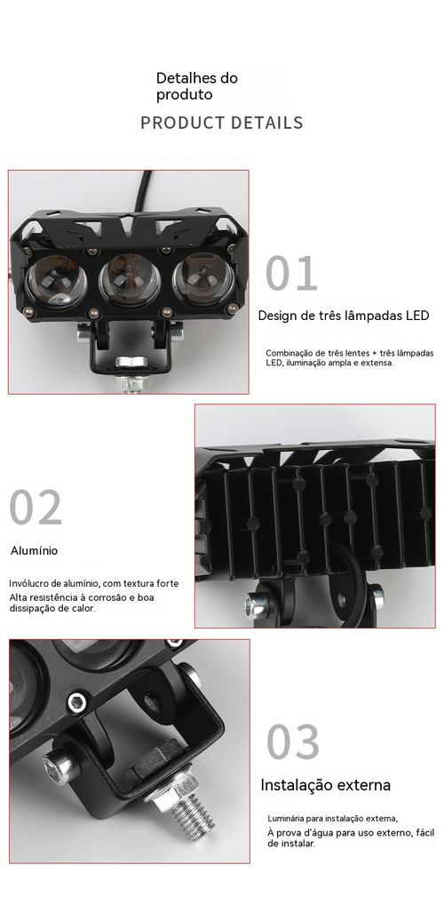 Acabe com os faróis fracos! Farol LED super brilhante para motocicleta disponível em estoque.