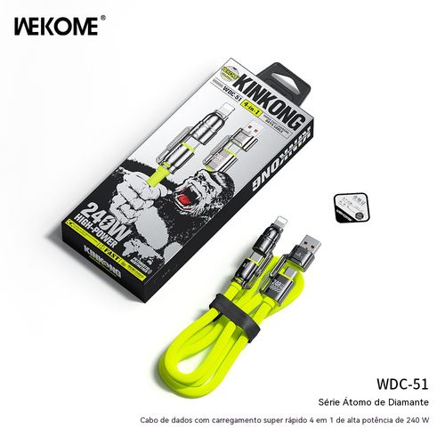 Cabo de Carregamento 240W Ultra Rápido | Silicone Confortável Multiuso