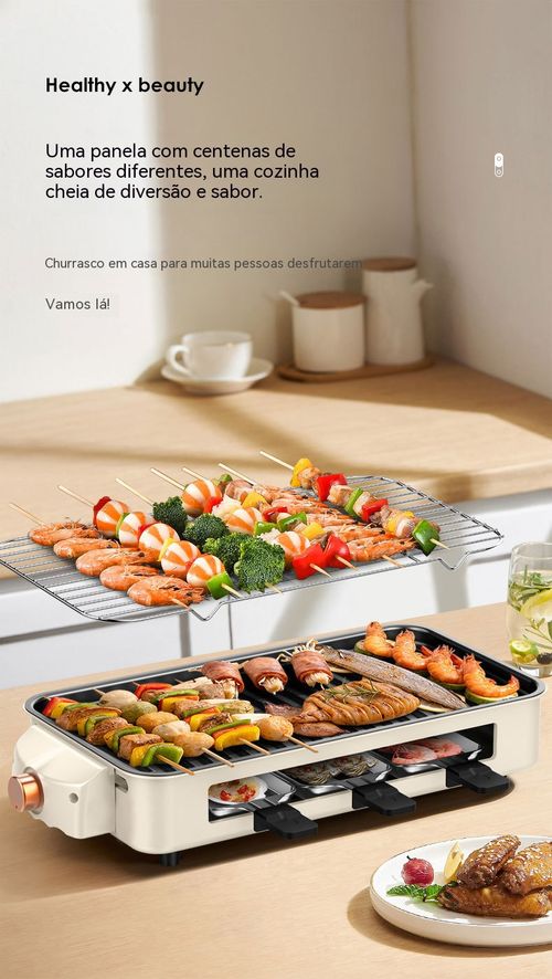 Chapa Antiaderente Grande para Churrasco em Casa