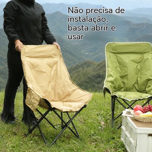 Cadeira Dobrável para Exterior, Encosto Alto Reclinável, Perfeita para Praia e Viagens em Angola