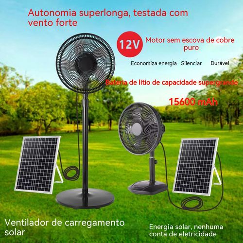 Sem energia? Não passe calor! Ventoinha solar de pé, dura o dia todo.