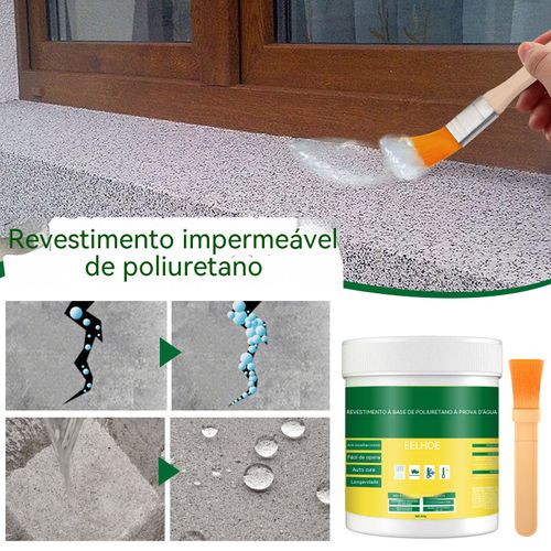 Tinta impermeável especial para cozinha, banheiro e fachada externa, infiltração e vedação de vazamentos, durabilidade permanente com uma única aplicação.
